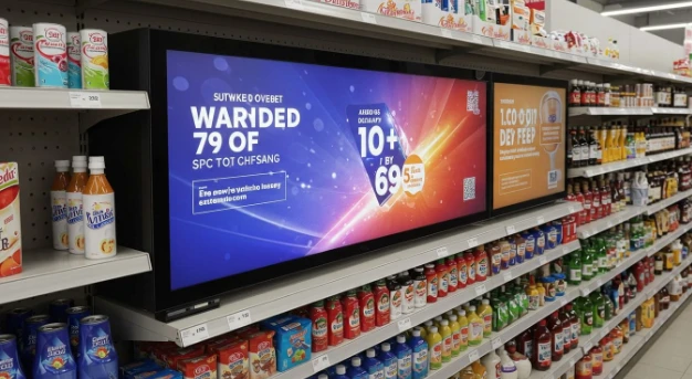 スーパーマーケットや食料品店向けのストレッチ型LCDスクリーン