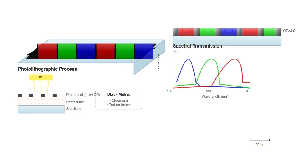Color Filter Array Manufacturing and Spectral Optimization