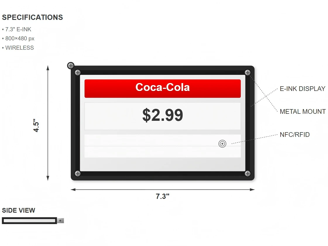Professional Manufacturing And Application Guide: 7.3 Inch Electronic Price Tag