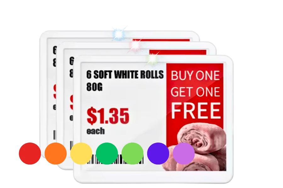 e-ink labels with multi-color display and NFC